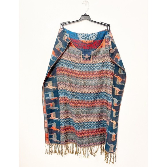 Chevron Design Colorful Llama Scarf Shawl - Picture 4 of 4